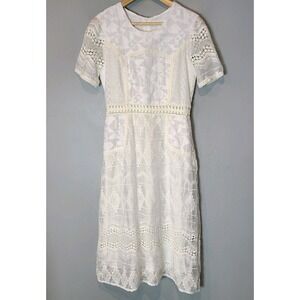 jacquin embroidered midi dress Savanna Jane Rust Embroidered Midi Dress With Tie Front Details main image 0
